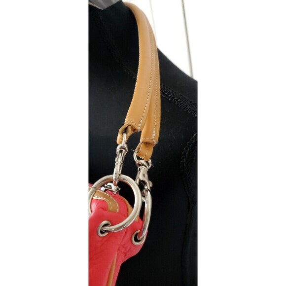 Maxx New York Pink Pebbled Leather Purse Shoulder Bag Double Handle Handbag EUC - Picture 3 of 8